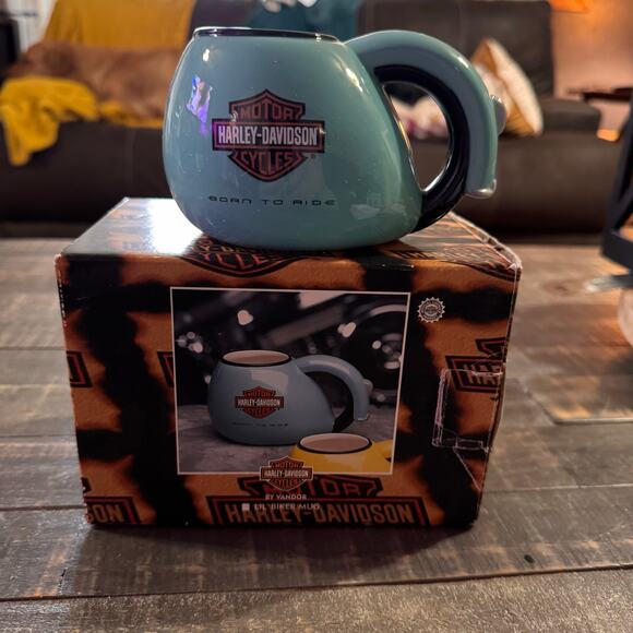 1998 Harley-Davidson Tank Blue Lil' Fat Boy Drinking Cup/Mug New in Box - Picture 1 of 7